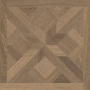 Brown wood parquet flooring in a geometric herringbone pattern casetone walnut 60x60