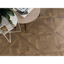 Houten parquettegel casetone walnut 60x60 met geometrisch patroon en warme walnootkleur