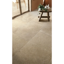 Beige stone ceramic floor tiles with a textured finish, Chantilly Beige 60x90 chip
