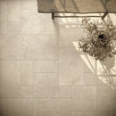 Hangende plant werpt schaduw op Chantilly Creme 30x60 tegelwand met creme 30x60 chip