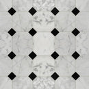 Classico 30x30 witte marmeren vloertegels met zwarte diamantaccenten in geometrisch patroon voor wandtegels