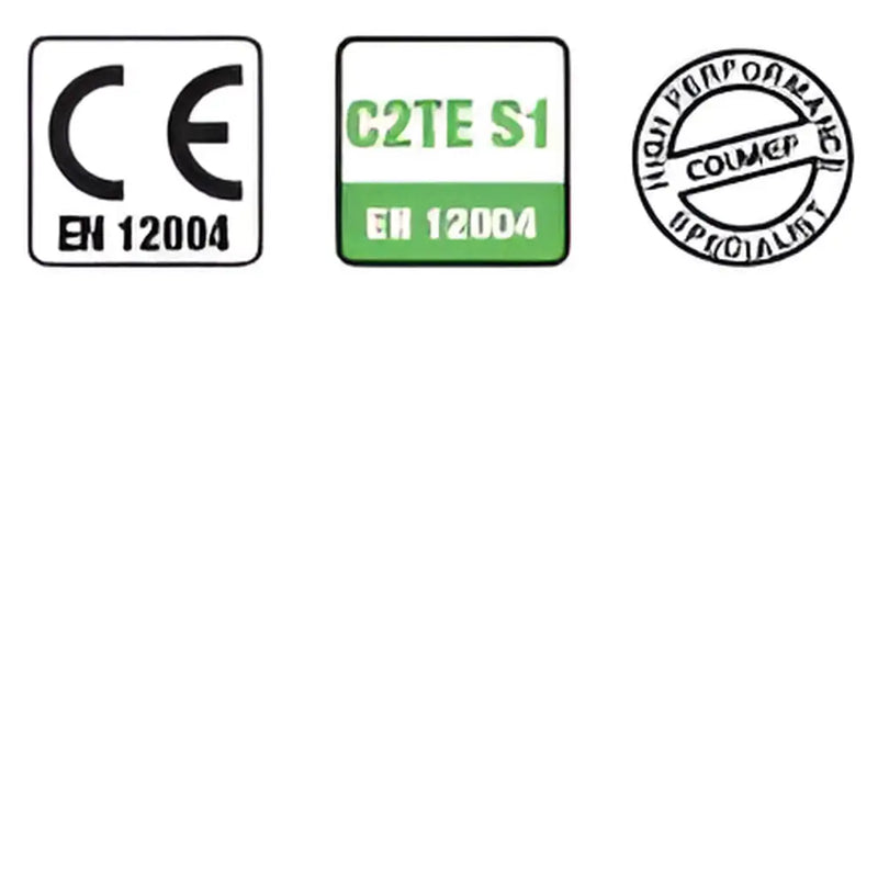 Drie certificeringssymbolen voor Colmef Silikoll Flex C2TE S1 25 kg product