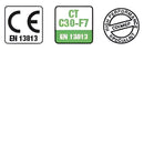 Drie certificeringssymbolen voor Colmef Ultralivel 1-10 mm 25 kg naleving