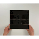 Zwarte rechthoekige tegels in vier rijen van Colonial Black Glans 7,5x30