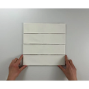 Witte rechthoekige doos met vier secties voor Colonial Ivory glans 7,5x30