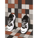 Zwarte en witte sport sneakers met mesh en dikke zolen, Colourstyle Antraciet 10x10