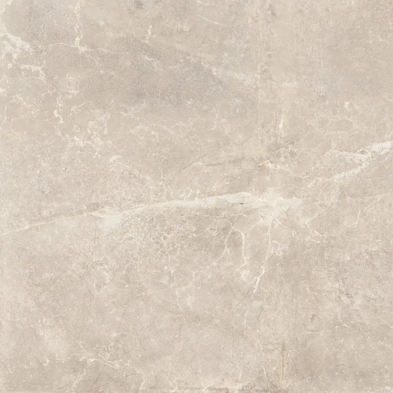 Beige marble surface with white veining on Concept Cream mat 120x120 rett