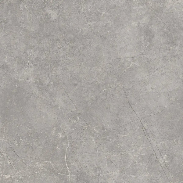 Grijs gemarmerd beton oppervlak van de Concept Grey mat 60x60 rett met krassen