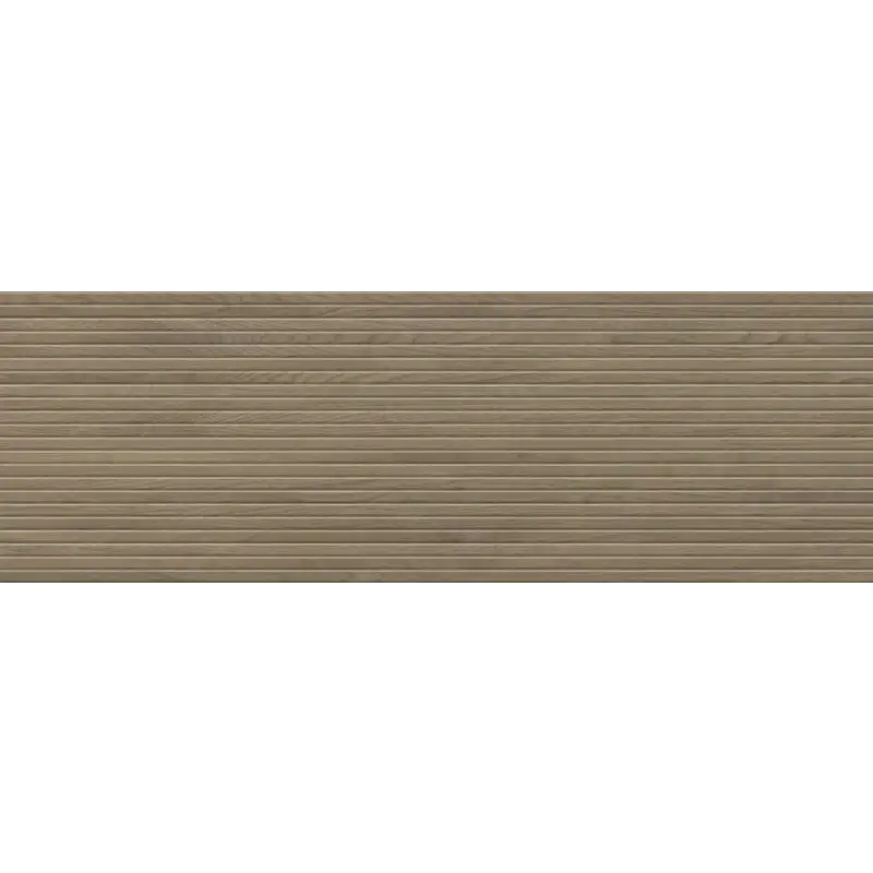 Horizontal bruine houten planken met fijne nerf van Dassel Walnut Wandtegel 40x120