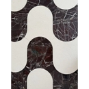 Dune rosa levanto marble vloer met witte rechthoekige patronen en donkere marmervingers