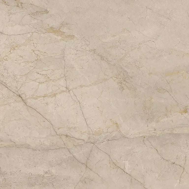 Beige marble surface with grey veining for Egeo Cream Pulido 120x120 rett