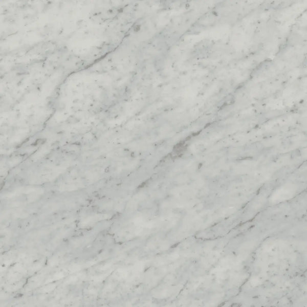 Witte marmer met grijze aders en spiraalpatronen op Exigo Carrara mat 60x60 rett