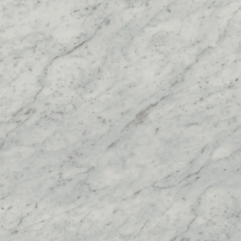 Witte marmer met grijze aders en spiraalpatronen op Exigo Carrara mat 60x60 rett