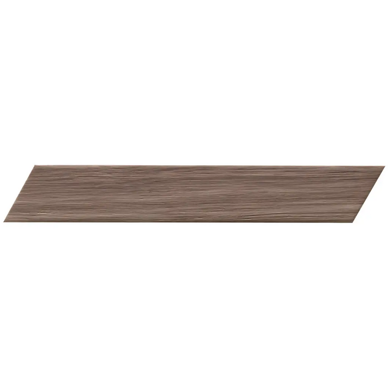 Bruine houten plank schuin gesneden, onderdeel van Fapnest Brown Chevron 7,5x45