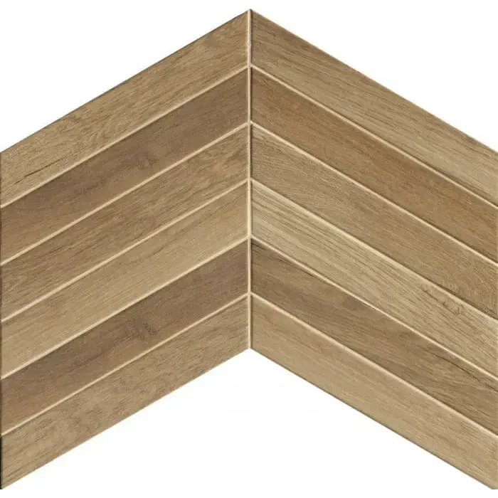 Fapnest Oak Chevron 7,5x45 in lichte planken met een V-vormig patroon