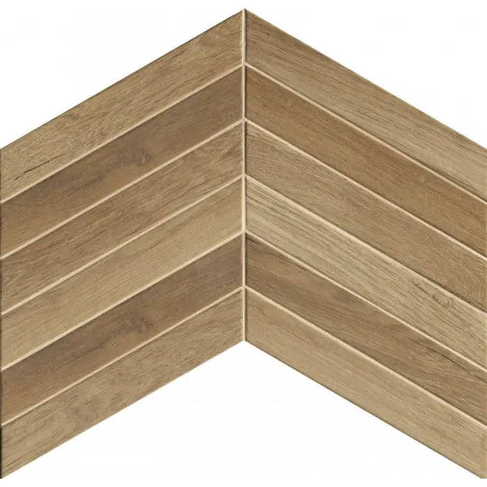 Houten chevron patroon van lichtbruine planken in V-vorm, Fapnest Oak Chevron