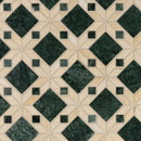 Donkere groene marble fera 30x30 vloertegels met beige accenten en geometrisch patroon, ideaal voor wandtegels