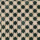 Dark green and cream marble mosaic pattern on fera 30x30 cm vloertegels and wandtegels