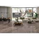 Ruime woon- en eetkamer met Fior di Bosco Noce gepolijst 60x120 rett tegels