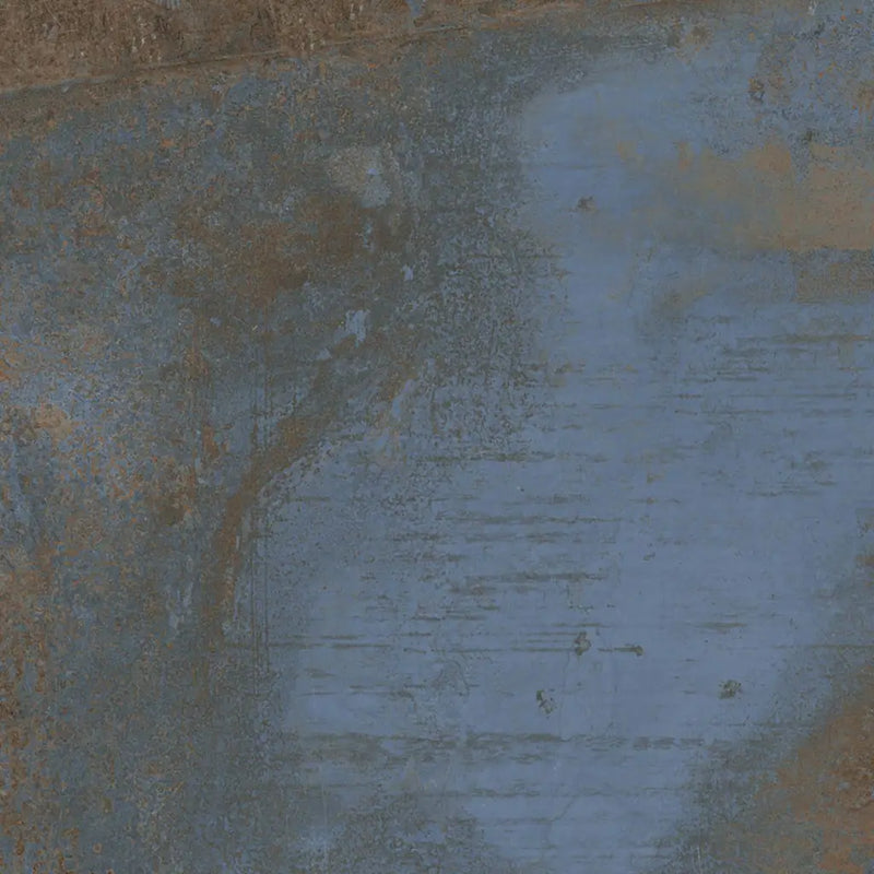 Gedistilleerd blauw-grijs metalen oppervlak Flatiron Blue 90x90 rett