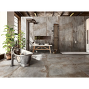 Metalen vrijstaande badkuip met industriële leidingen van Flatiron Silver 120x270 rett