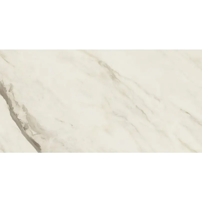 Fontana gepolijst 60x120 rett: romig witte marmer met subtiel grijze aders