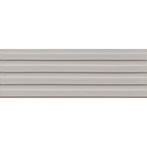 Lichte grijze horizontale geribde vinylbekleding Gare White Glans 10x30,5