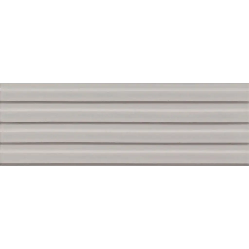 Lichte grijze horizontale geribde vinylbekleding Gare White Glans 10x30,5