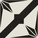 Zwart-wit geometrisch patroon met diagonale strepen voor prachtige sfeer in vloertegels