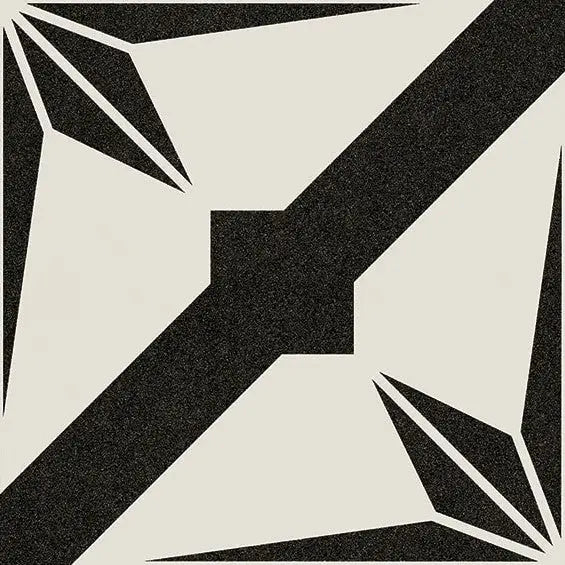 Zwart-wit geometrisch patroon met diagonale strepen voor een prachtige sfeer in vloertegels