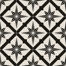 Zwart-wit geometrisch patroon met stervormen in diamanten frames voor prachtige sfeer