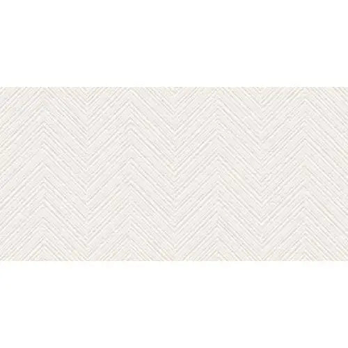 Witte gestructureerde chevronbehang met Glaciar White Arrow decor mat 60x120