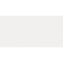 Witte textuur met chevronpatroon van Glaciar White Arrow wandtegel mat 60x120