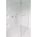 Moderne walk-in douche met glas, soft grain wandtegels en gm03 off white uitstraling