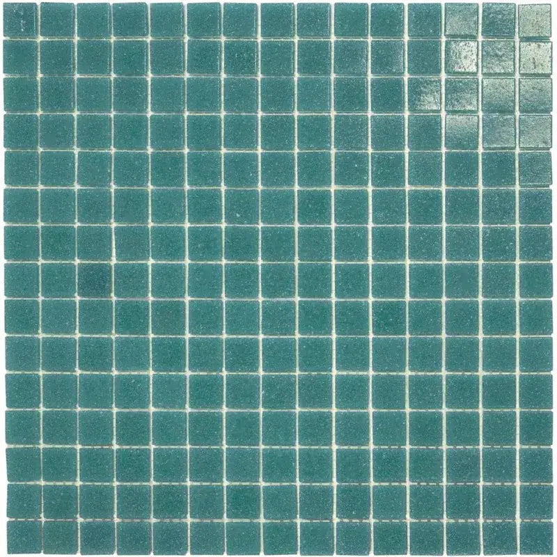 Square teal glasemuren met witte voeg, GM29 Jade Green Soft Grain wandtegels