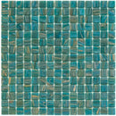Square mozaïek tegels in teal en blauw met gouden aders van gmg767 turquoise golden vein wandtegels