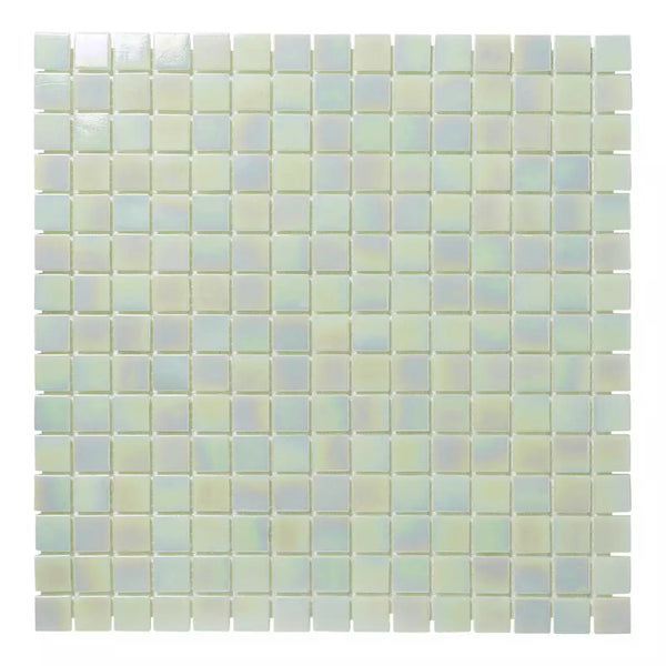 Mosaic tile pattern in iridescent mint green and pale blue for Light Green Pearl