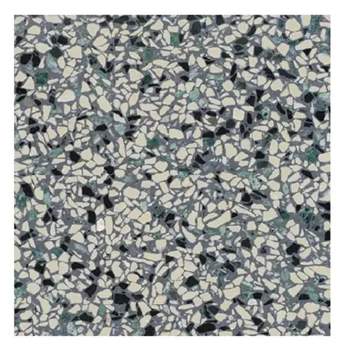 Terrazzo vloerpatroon met grijs, wit en zwart in Granito Padua 40x40 cm