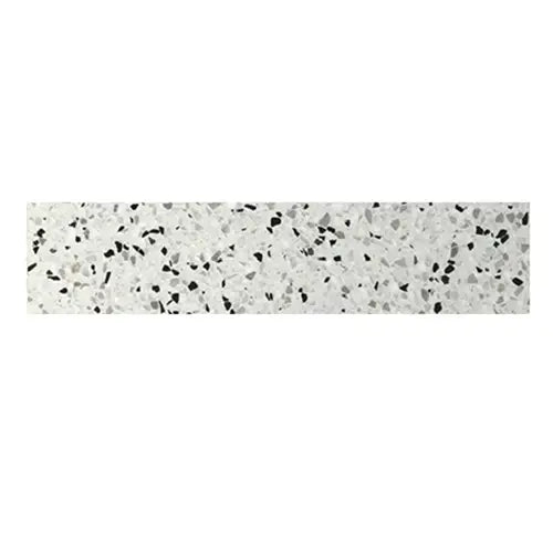 Speckled white and black terrazzo strip tile Granito Plint Parma 40x7,5 cm