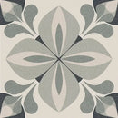 Symmetrisch grijs en wit bloemenpatroon voor een prachtige sfeer met vloertegels