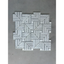 Grijze Carrara marmer Harlow mozaïektegel met geometrisch patroon