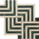 Groene marmer mozaïek met geometrisch patroon van Harlow Indian Green marble