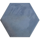 Hexagon moon blue glans 16x18 keramische blauwe grijze tegel met matte, licht gestructureerde afwerking
