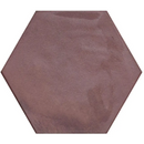 Hexagon Moon Garnet glans keramische tegel met matte, gestructureerde bruine afwerking