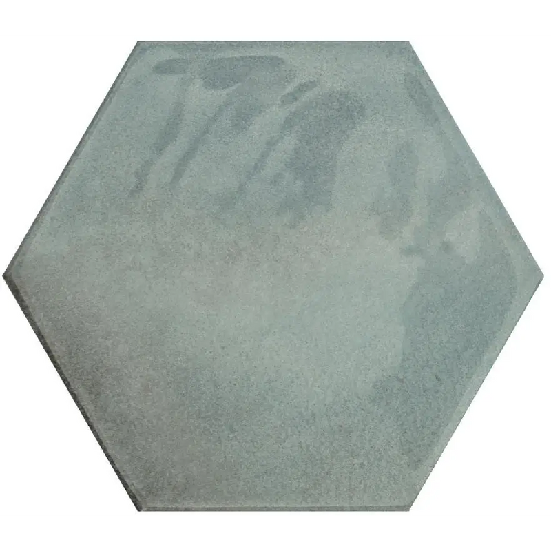 Hexagon Moon Green glans 16x18 paver tile in stylish gray concrete finish