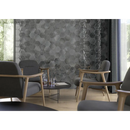 Grijze hexagonale mozaïektegelwand met glanzende afwerking in hexagon moon grey glans 16x18 stijl