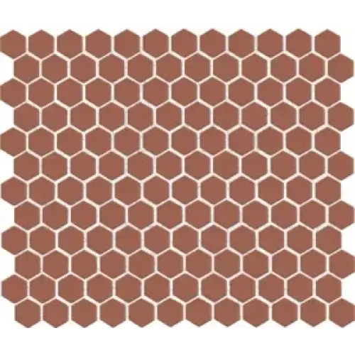 Alt tekst voor HM23012 Terra Cotta: aardse uitstraling, perfecte past, onglazuurde hexagonale tegels