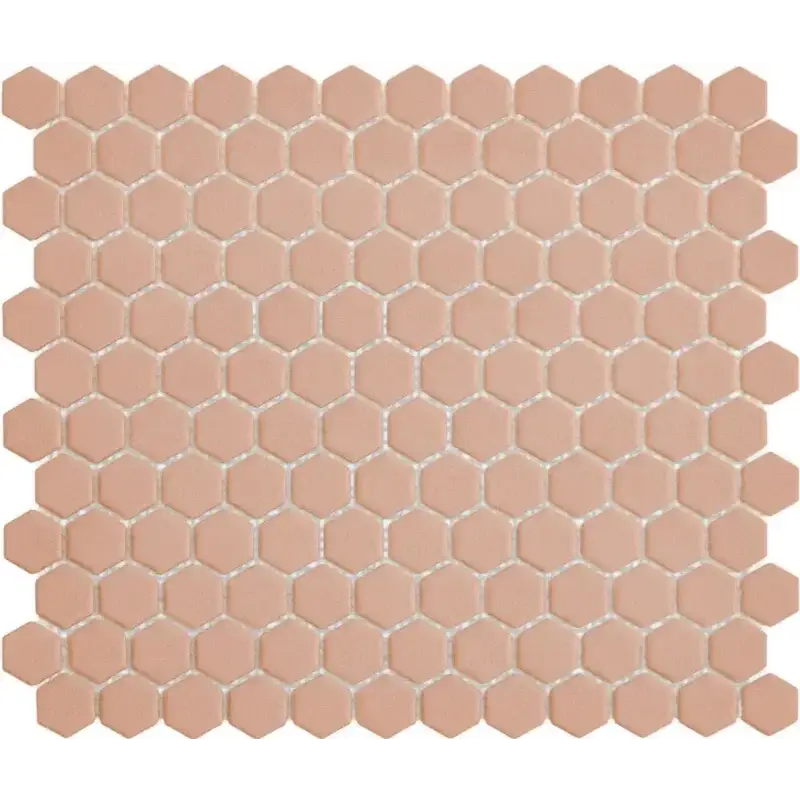 Matte peach hexagonale mozaïektegels HM23080 Royal Peach Matt R11 voor stijlvolle interieur