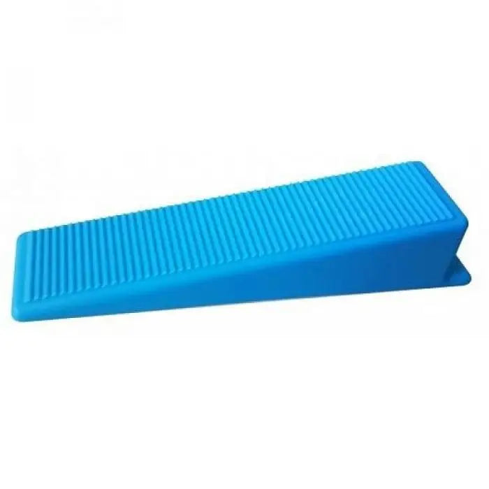 Heldere blauwe kunststof deurstopper met ribbelstructuur voor Jabo Levelling Systeem