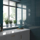 Teal glanzende wandtegels van Kalma Deep Blue 6x18 voor een stijlvolle uitstraling
